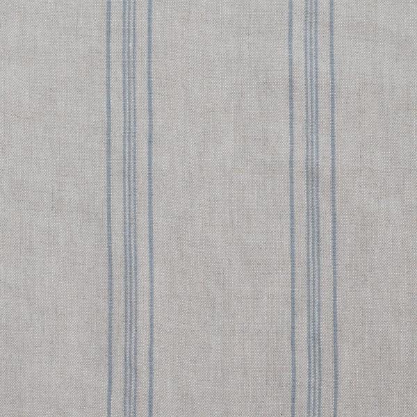linen tales Grey Blue Wide Stripe Rustic Fabric 280g/sq.m