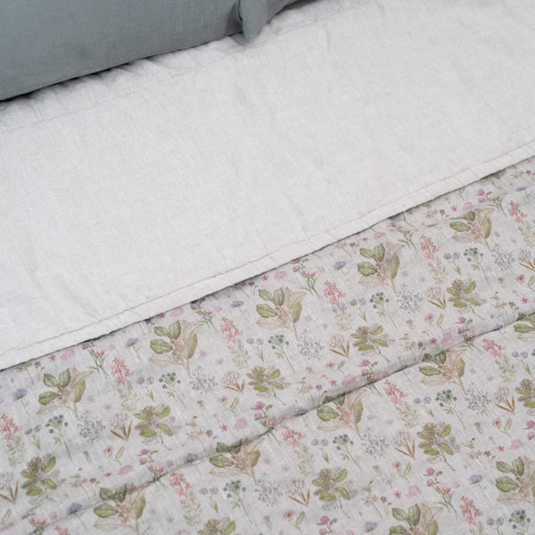 Linen Tales Kids Botany & Melange Linen Quilted Blanket