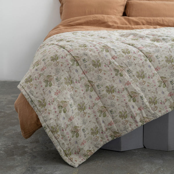 Linen Tales Kids Botany & Melange Linen Quilted Blanket