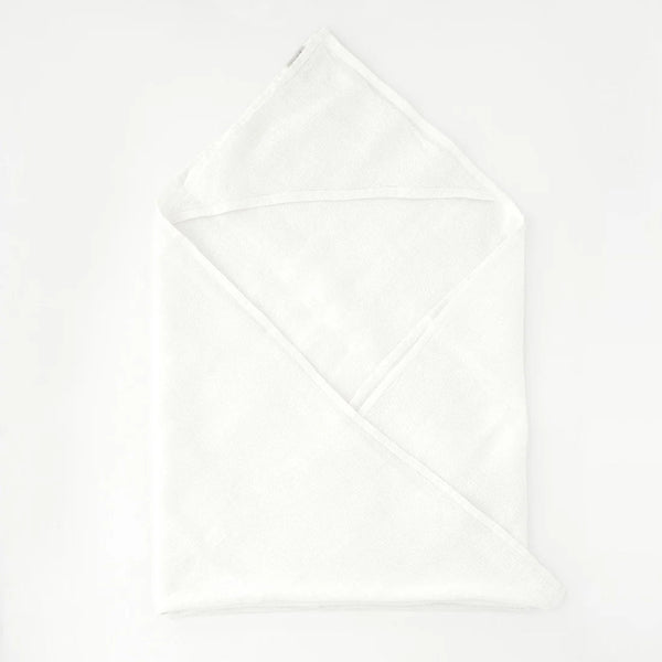 linen tales Kids White Linen Fine Waffle Hooded Towel