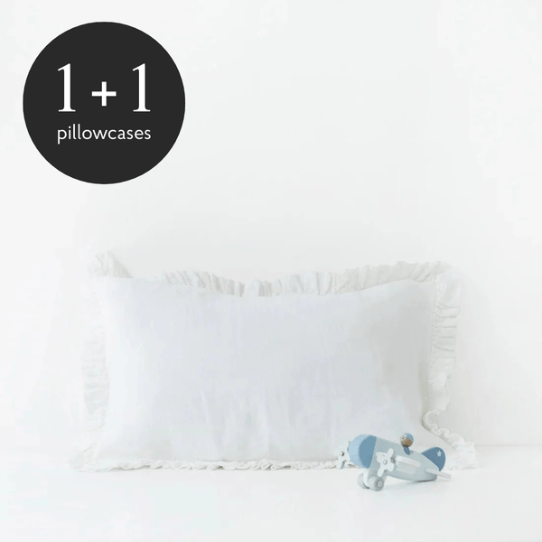 linen tales Kids White Linen Pillowcase with Frills
