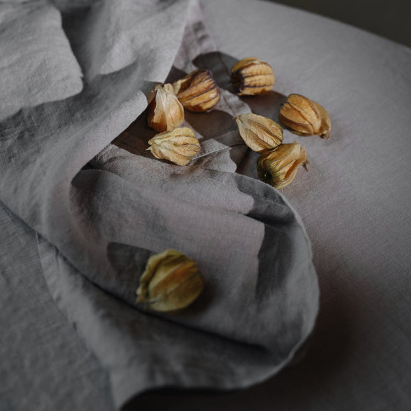 Linen Tales Light Grey Lightweight Linen Round Tablecloth