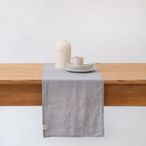 linen tales Light Grey Lightweight Linen Table Runner