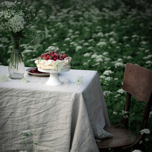 Linen Tales Light Grey Lightweight Linen Tablecloth