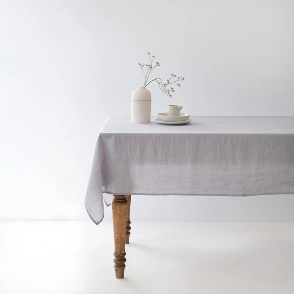 Linen Tales Light Grey Lightweight Linen Tablecloth