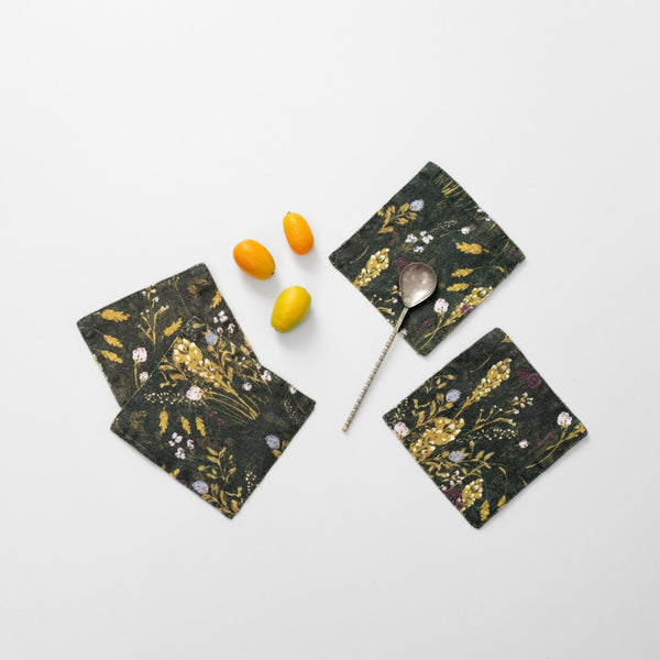 linen tales LIMITED EDITION Woodland Linen Coasters Set of 4