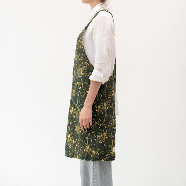 Linen Tales LIMITED EDITION Woodland Linen Crossback Apron