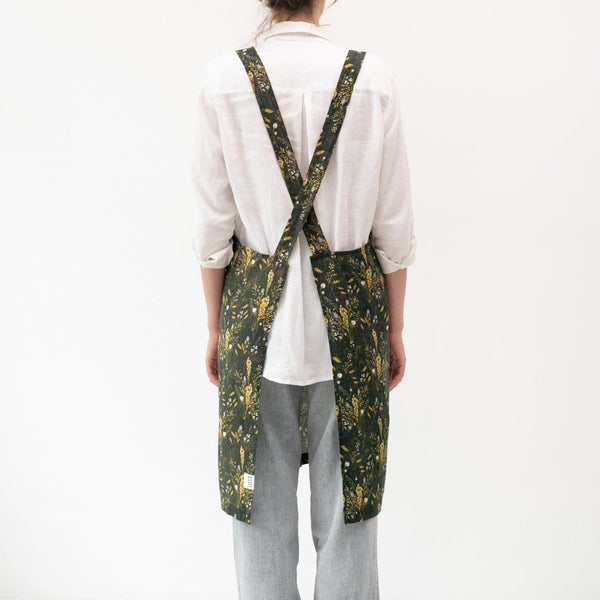 Linen Tales LIMITED EDITION Woodland Linen Crossback Apron