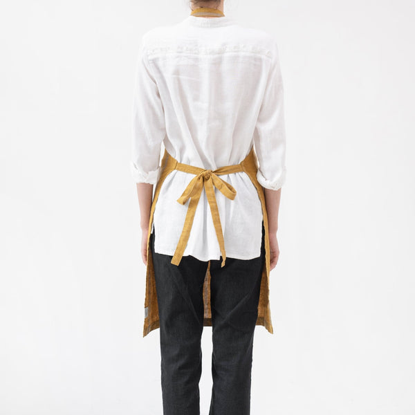 Linen Tales Amber Bronze Stripes Linen Daily Apron