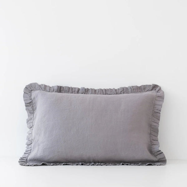 linen tales Ash Linen Pillowcase with Frills