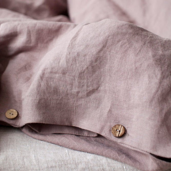 Linen Tales Ashes Of Roses Linen Duvet Cover