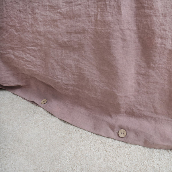 Linen Tales Ashes Of Roses Linen Duvet Cover