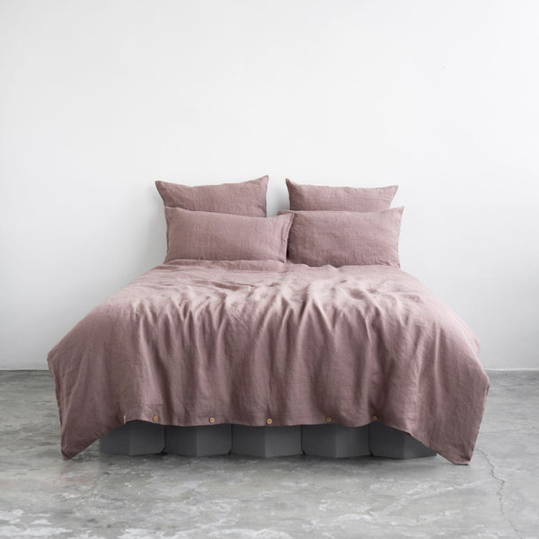 linen tales Ashes of Roses Linen Duvet Cover Set