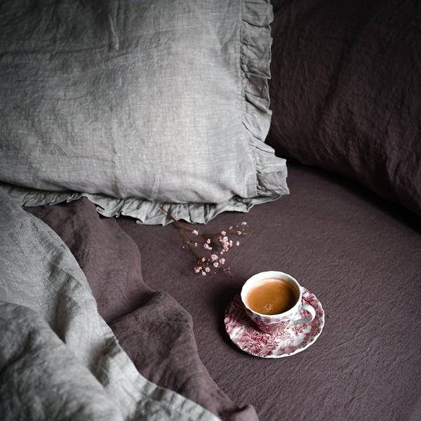 Linen Tales Ashes Of Roses Linen Fitted Sheet