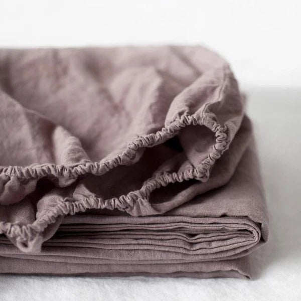 linen tales Ashes of Roses Linen Fitted Sheet
