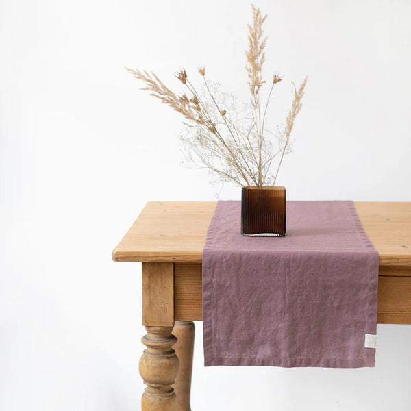 linen tales Ashes of Roses Linen Table Runner