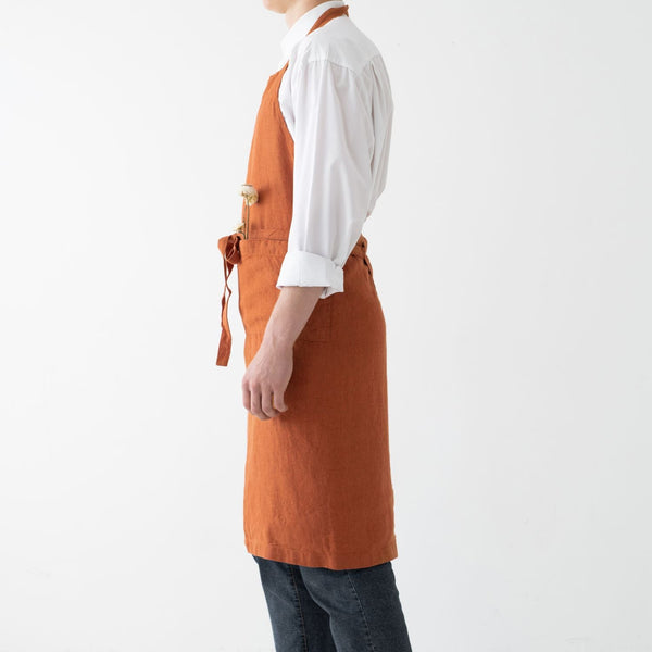 Linen Tales Baked Clay Linen Chef Apron