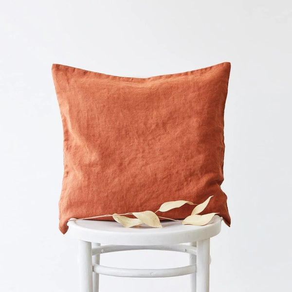 linen tales Baked Clay Linen Cushion Cover