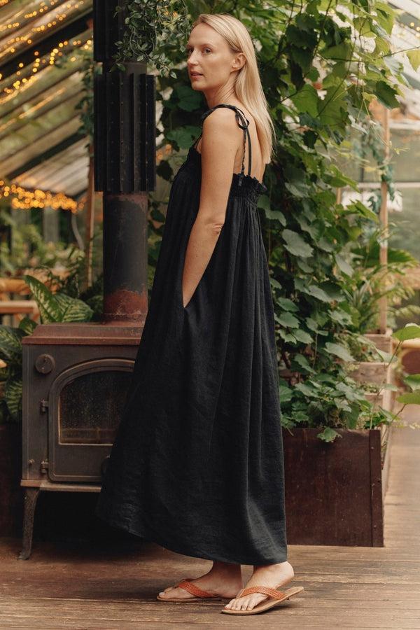 Linen Tales Black Linen Ballade Dress