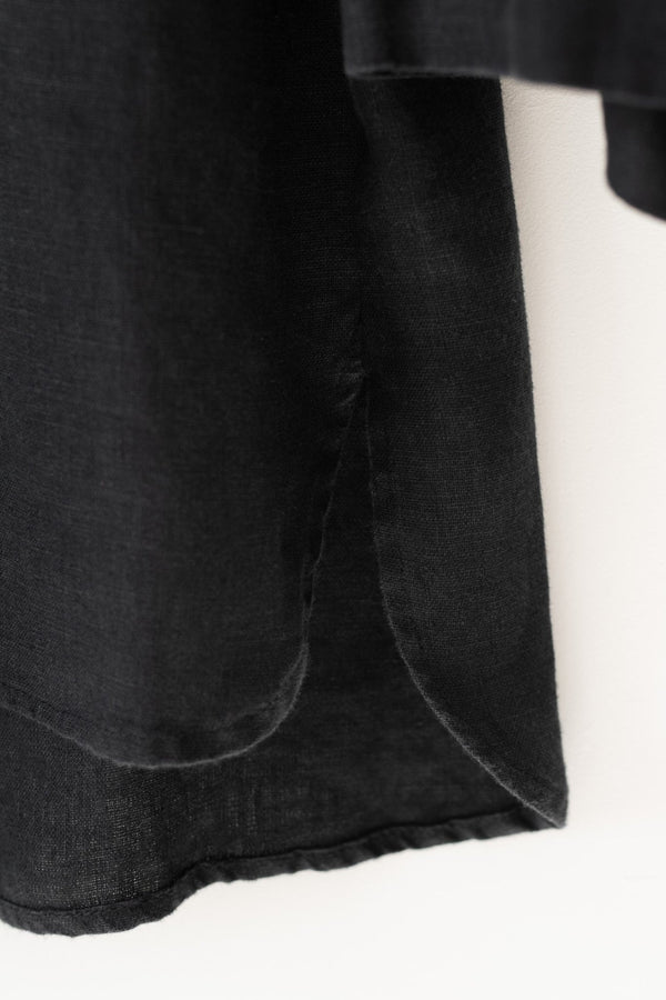 Linen Tales Black Linen Bilberry Top