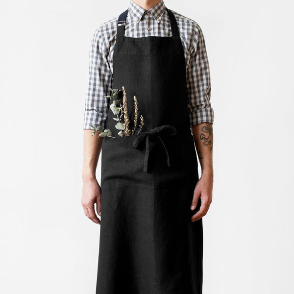 Linen Tales Black Linen Chef Apron