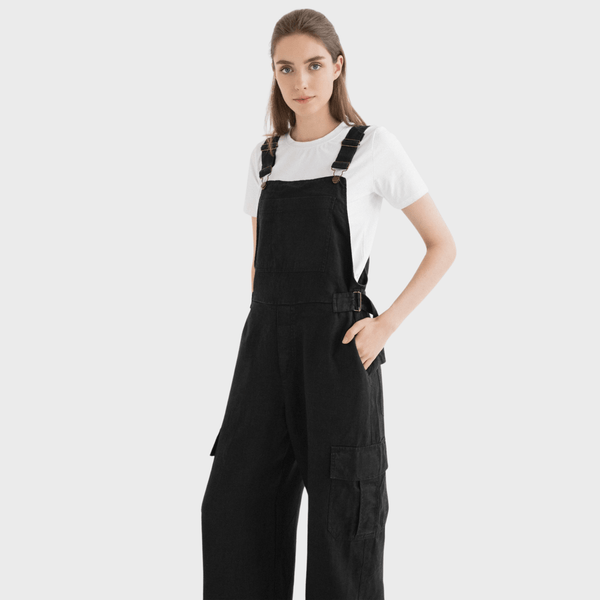 Linen Tales Black Linen Elm Overalls
