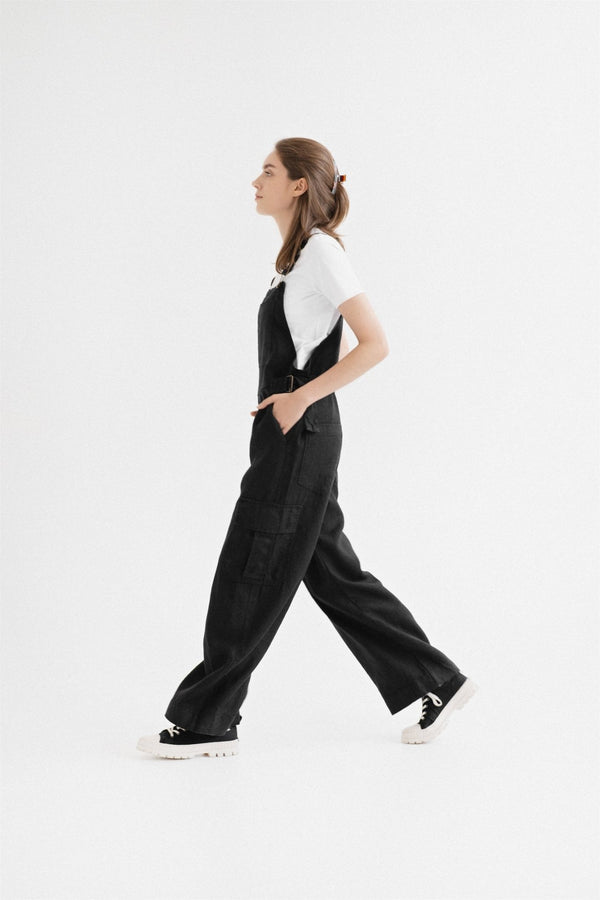 Linen Tales Black Linen Elm Overalls