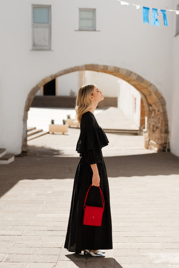 Linen Tales Black Linen Fantasia Dress