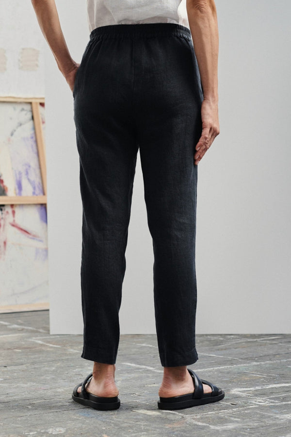 Linen Tales Black Linen Gladiolus Trousers