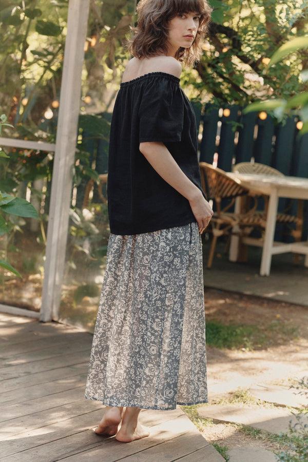 Linen Tales Black Linen Jazz Top