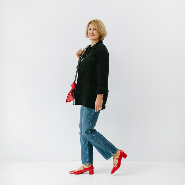 Linen Tales Black Linen Maple Jacket