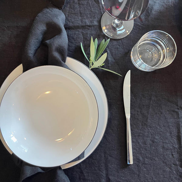 Linen Tales Black Linen Napkins Set Of 2