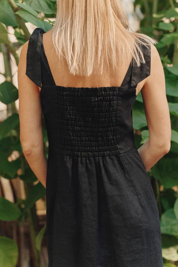 Linen Tales Black Linen Rumba Dress
