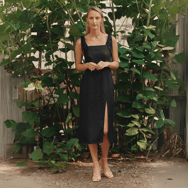 linen tales Black Linen Rumba Dress
