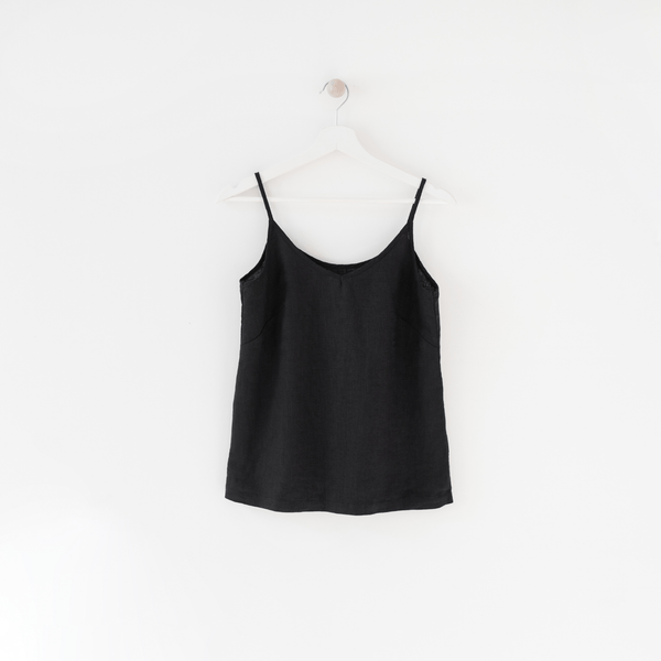 Linen Tales Black Linen Star Top