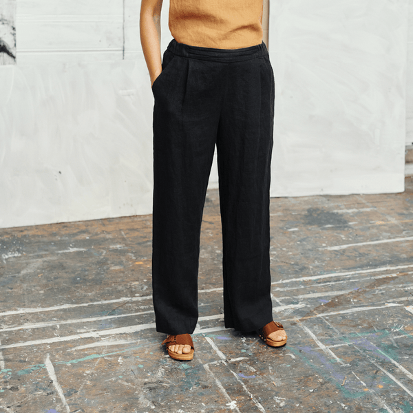 linen tales Black Linen Willow Trousers