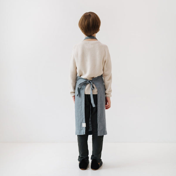 Linen Tales Blue Fog Kids Linen Daily Apron
