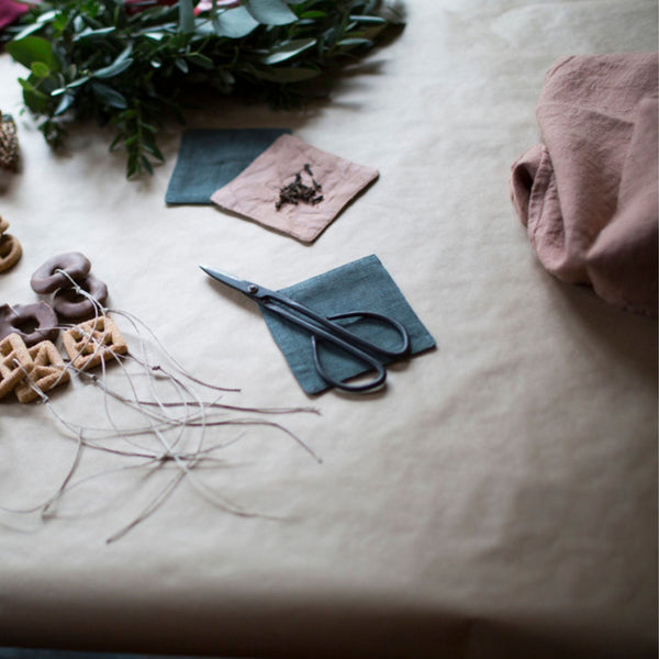 Linen Tales Blue Fog Linen Coasters Set Of 4