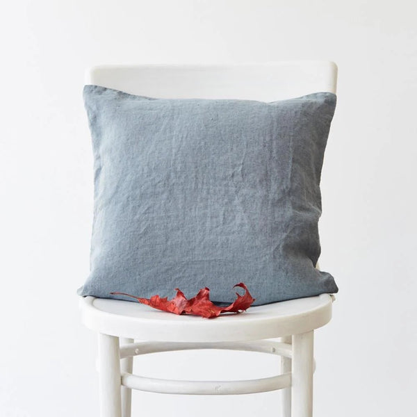 Linen Tales Blue Fog Linen Cushion Cover