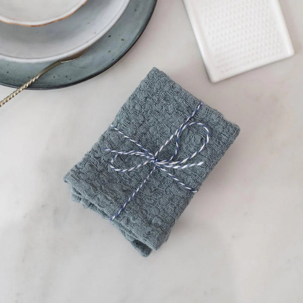 Linen Tales Blue Fog Linen Dishcloth Set Of 2