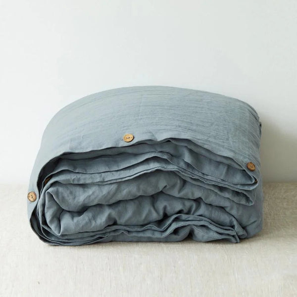 linen tales Blue Fog Linen Duvet Cover