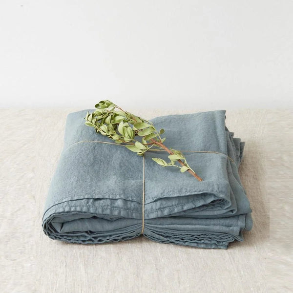linen tales Blue Fog Linen Flat Sheet