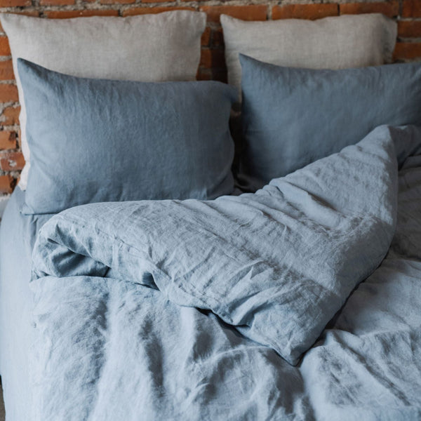Linen Tales Blue Fog Linen Pillowcase