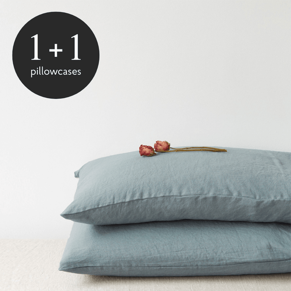 Linen Tales Blue Fog Linen Pillowcase
