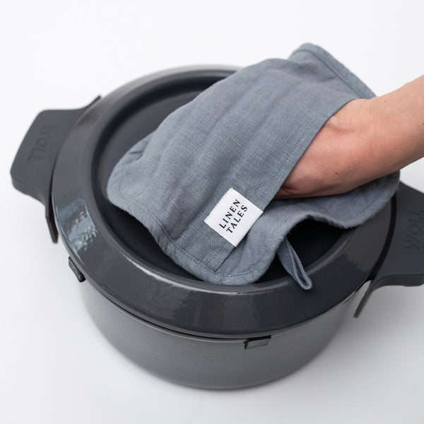 Linen Tales Blue Fog Linen Potholder