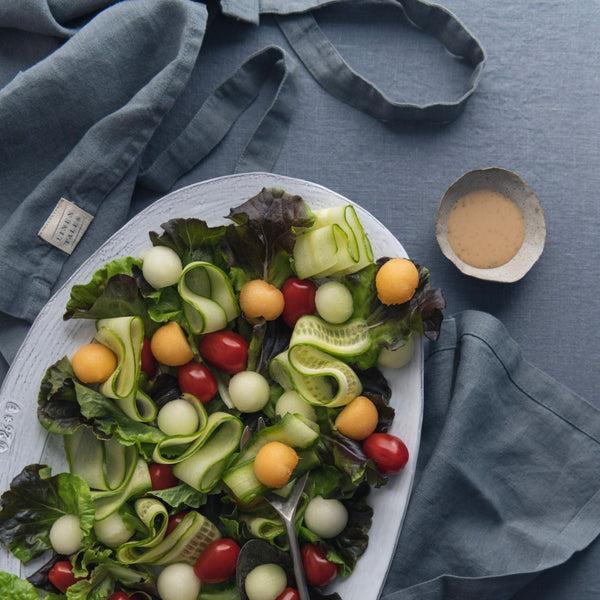 Linen Tales Blue Fog Linen Tablecloth