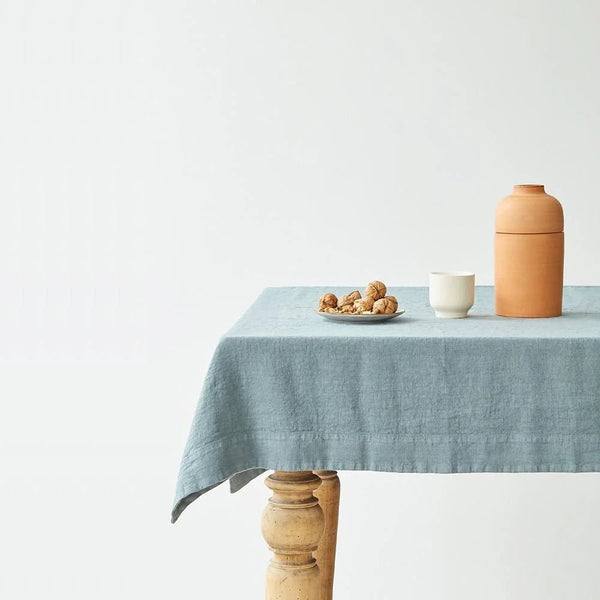 linen tales Blue Fog Linen Tablecloth
