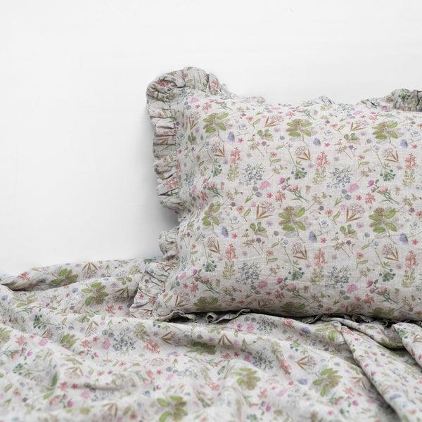 Linen Tales Botany 2 Linen Pillowcase With Frills