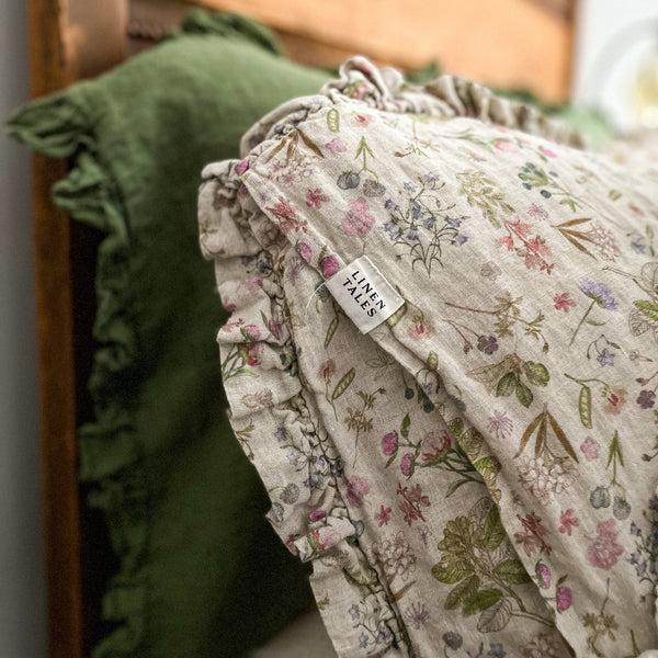 Linen Tales Botany 2 Linen Pillowcase With Frills