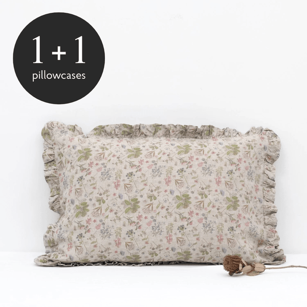 linen tales Botany 2 Linen Pillowcase with Frills